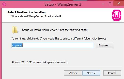 Select destination location